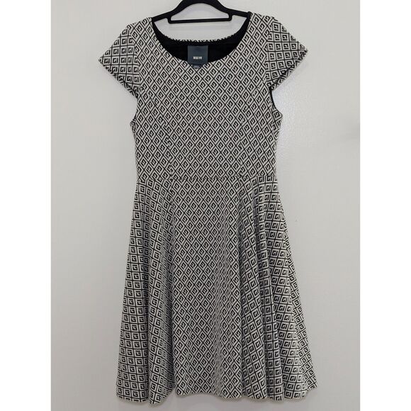 Anthropologie Maeve Jacquard Geometric Skater Dress Size Small - Picture 3 of 8